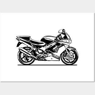 VFR800 Motorcycle Sketch Art Posters and Art